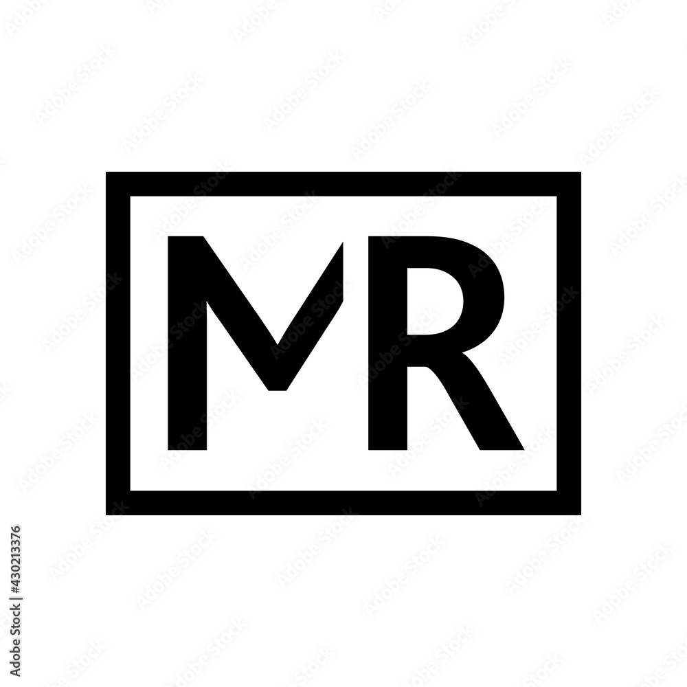 MR logo design. Vector illustration. MR logo design. Vector illustration.