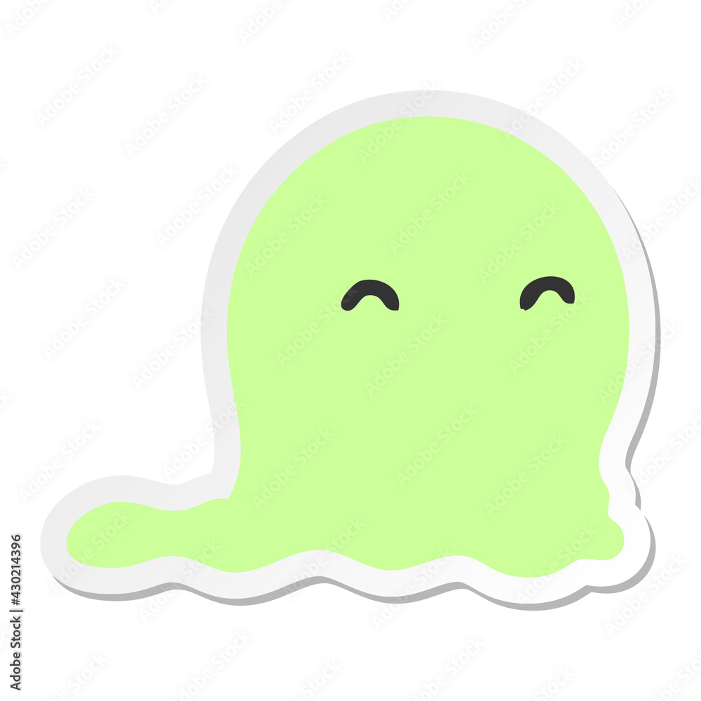 Fototapeta premium spooky ghost floating sticker