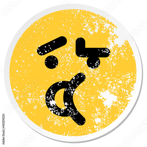 confused unsure talking face circle