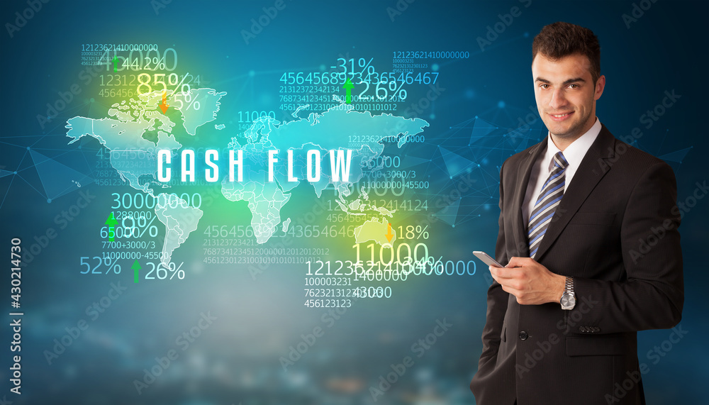 Businessman thinking about market concept Businessman thinking about market concept