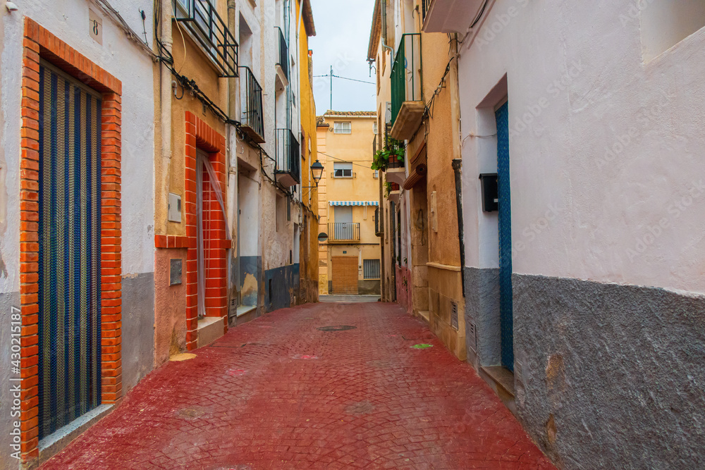 Narrow street in Penáguila, Alicante (Spain) 