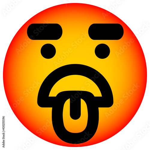 disgusted face with big eyebrows circle