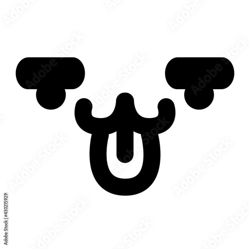 cute animal sticking out tongue face icon