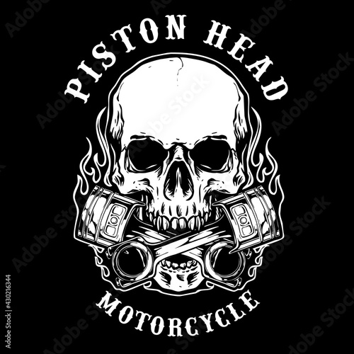 vector of skull biker badge logo illustration