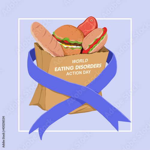 vector of world eating disorders action day celebrate
