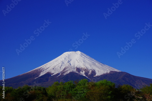 Mt. Fuji with blue sky from Fujiyoshida City Japan 04/26/2021 © gandeaux