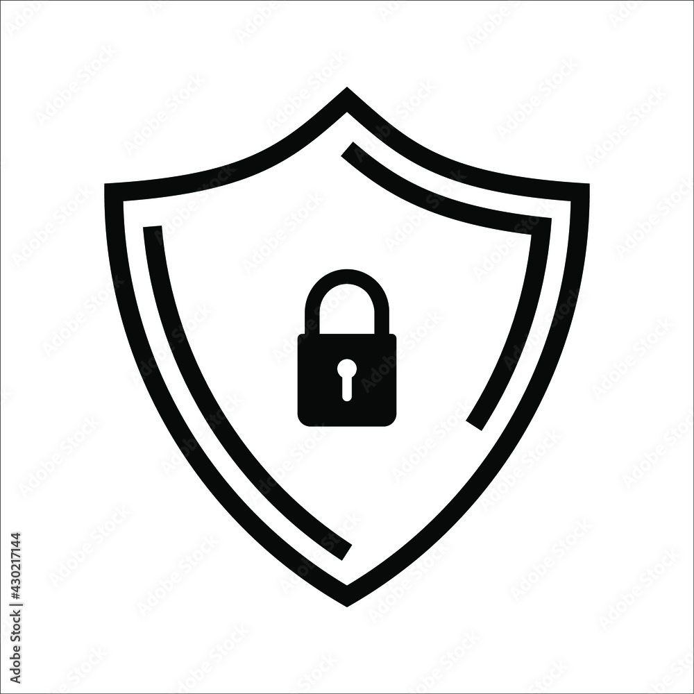 Security icon vector. Shield security symbol in trendy design on white bsckground. color editable Security icon vector. Shield security symbol in trendy design on white bsckground. color editable