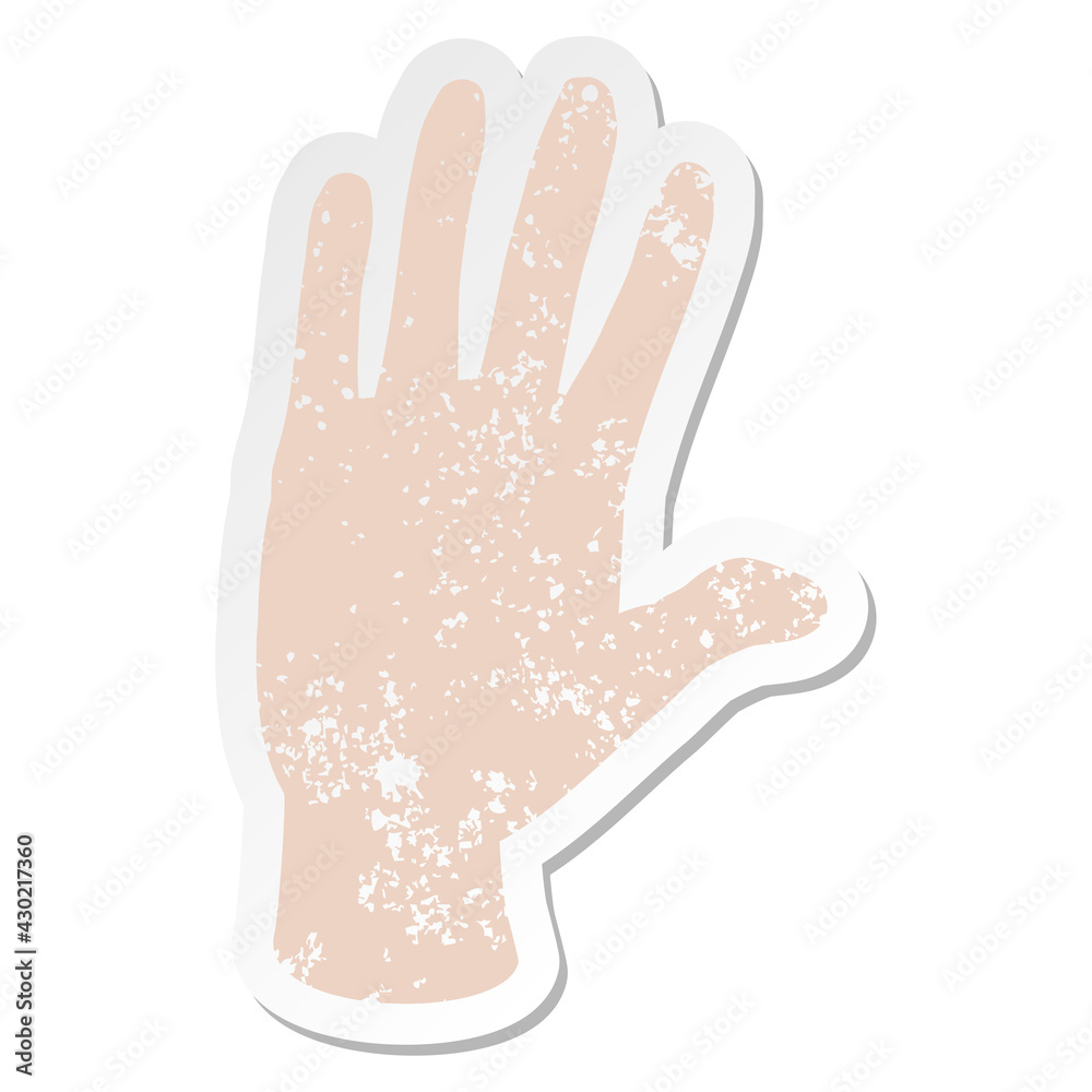 Obraz premium waving hand grunge sticker