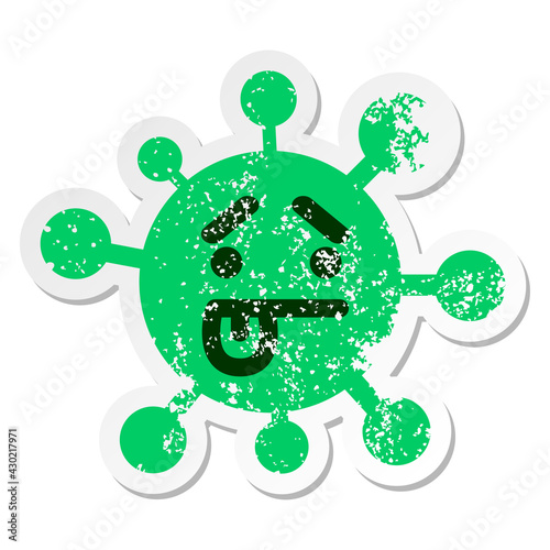 unsure virus distressed sticker