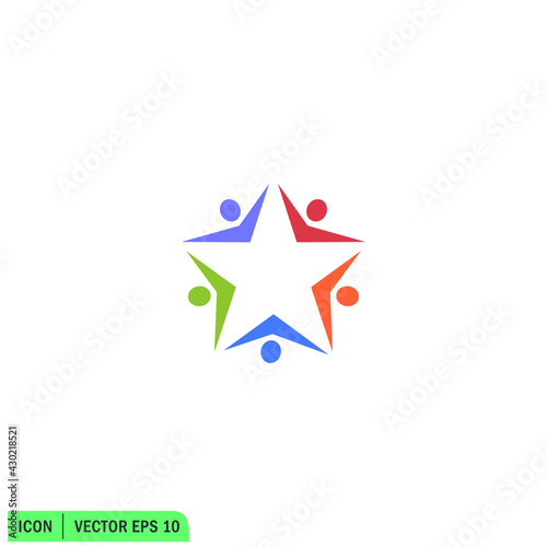 human shape star company logo template