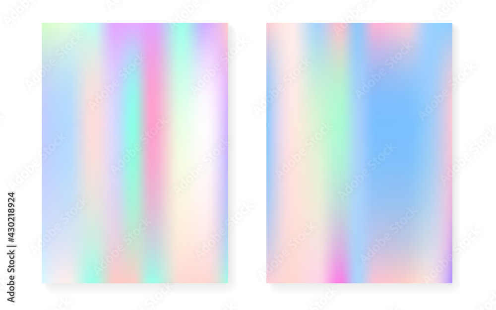 Pearlescent background with holographic gradient. Hologram cover set. Pearlescent background with holographic gradient. Hologram cover set.