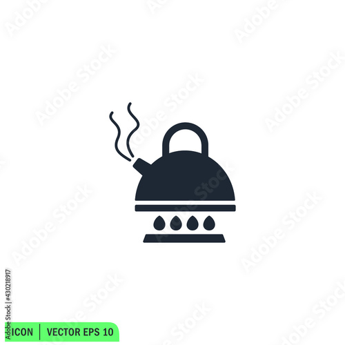 gas stove icon boling water symbol vector illustration simple design element