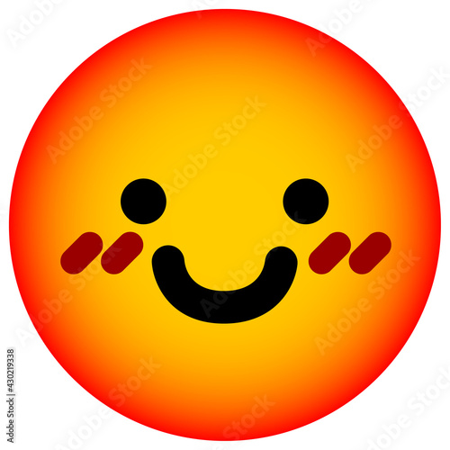 blushing happy face circle