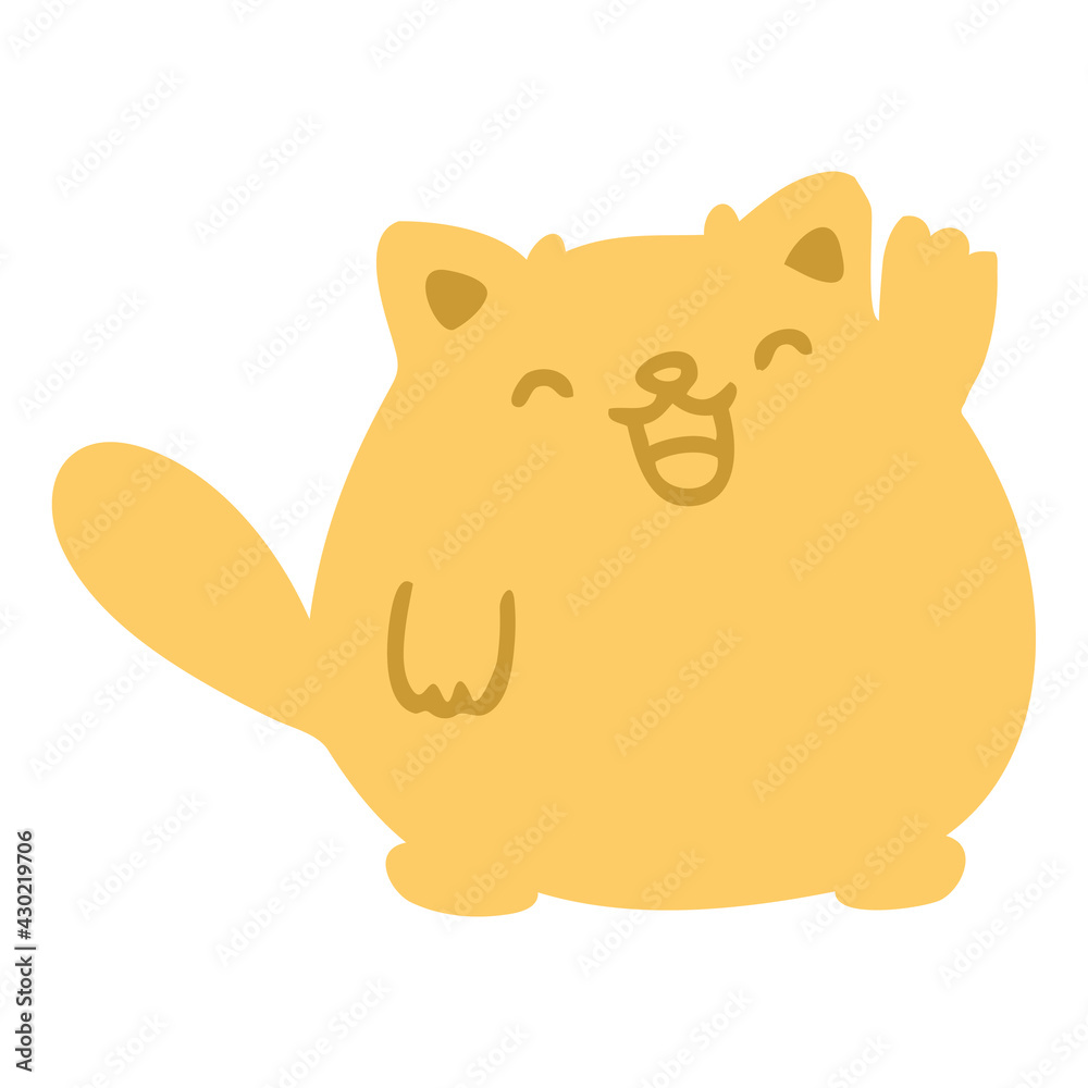 Fototapeta premium cute cartoon cat waving