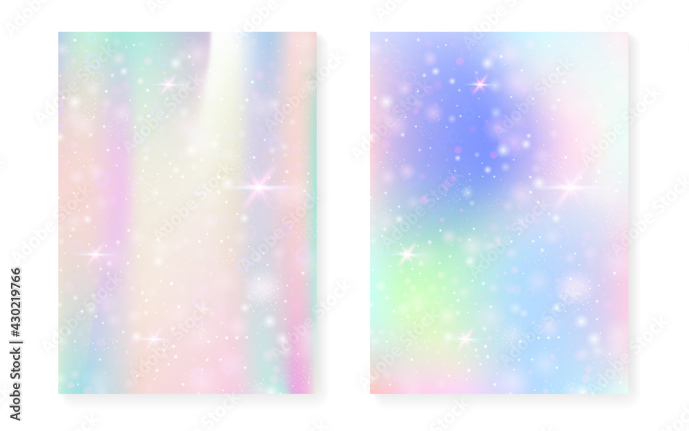 Princess background with kawaii rainbow gradient. Magic unicorn hologram. Princess background with kawaii rainbow gradient. Magic unicorn hologram.
