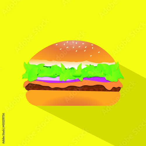 Vector illustration of burger isolated.