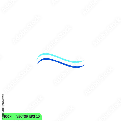 wave water and sea icon vector illustration logo template © andy
