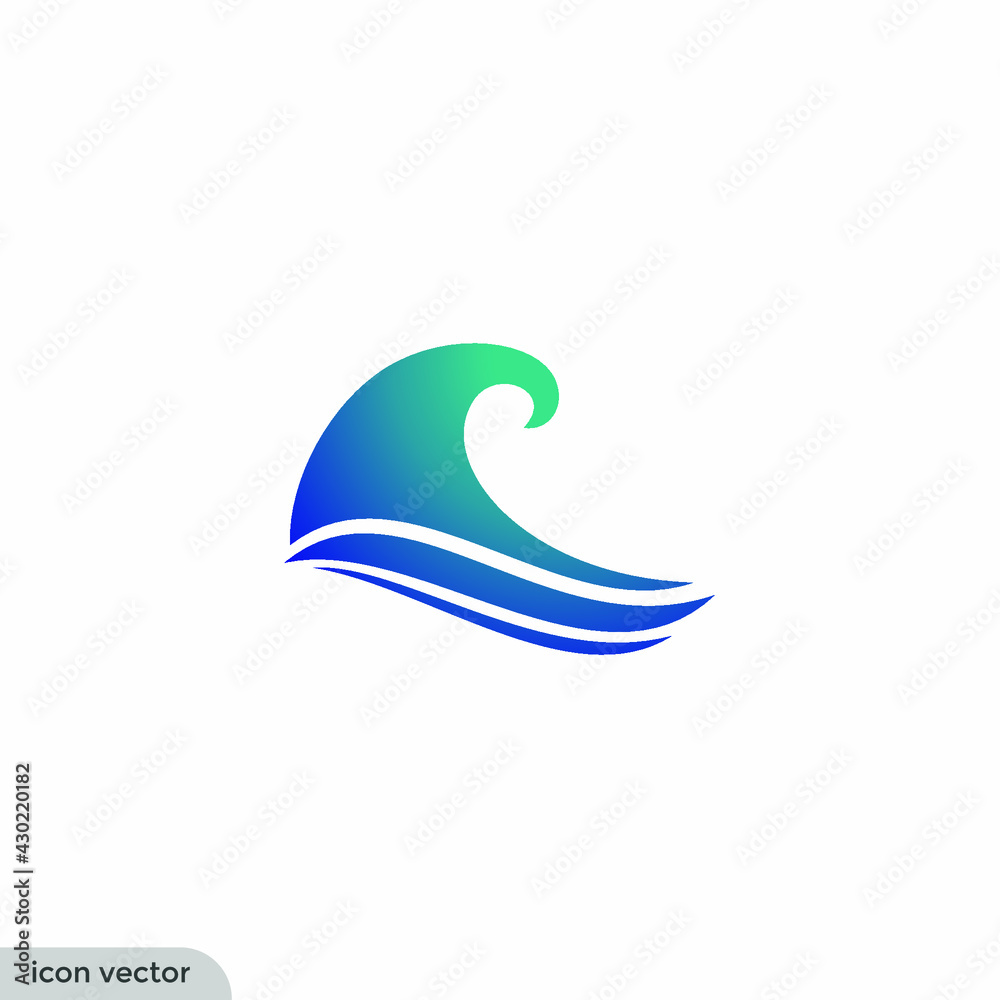 Fototapeta premium wave water and sea icon vector illustration logo template