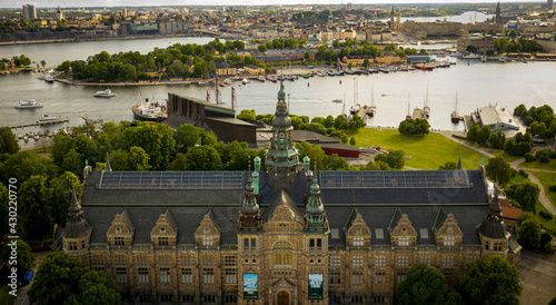 Famous park in the island Djurgarden a sunny spring morning in Stockholm. 2020-05-26