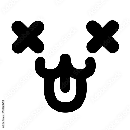 cute happy animal dead face icon