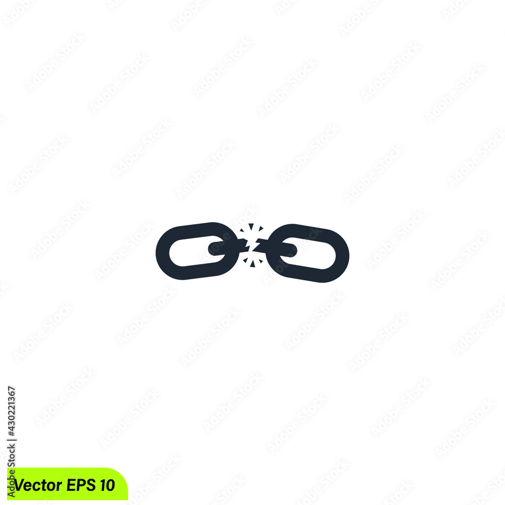 link is unsave symbol broken chain icon logo template link is unsave symbol broken chain icon logo template