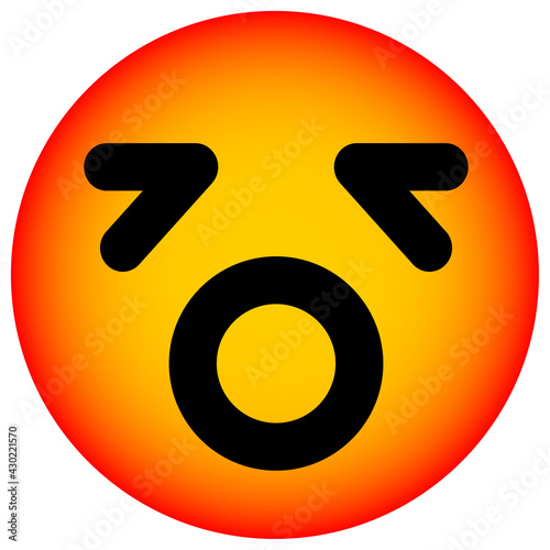 simple tired yawning face circle