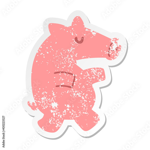 long snout pig grunge sticker