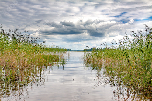Channel through the reeds to the big lake