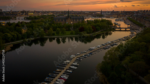 Photography Famous park in the island Djurgarden a sunny spring morning in Stockholm