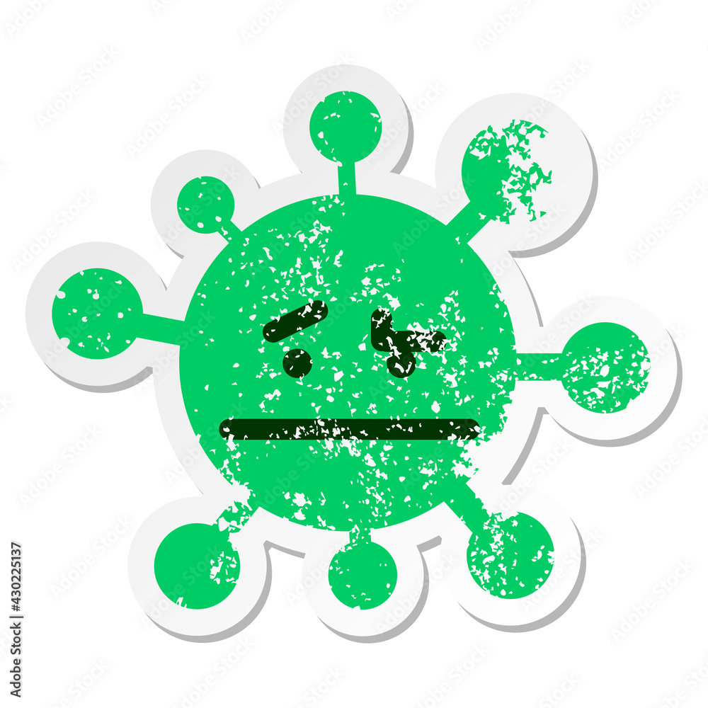 unsure confused virus distressed sticker unsure confused virus distressed sticker