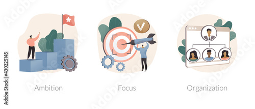 Setting big goal abstract concept vector illustrations.