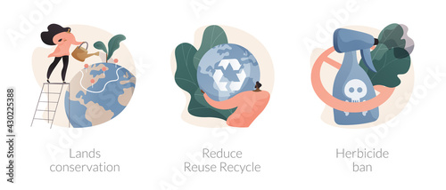 Nature protection abstract concept vector illustrations.