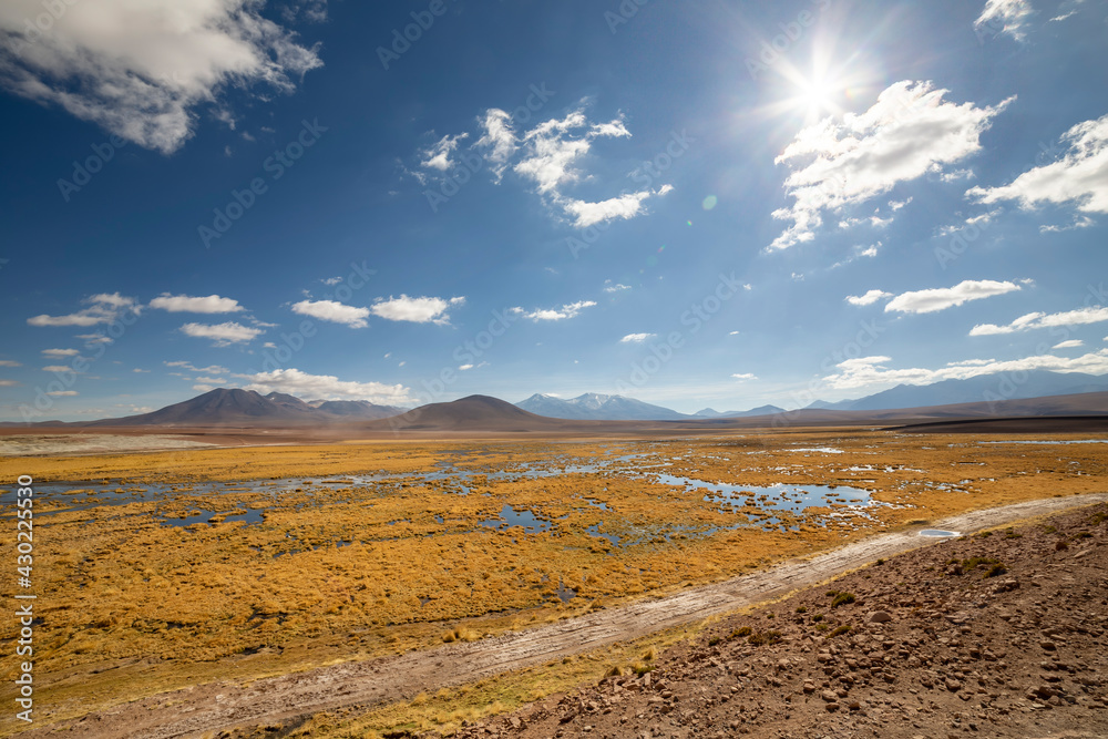 View from the scenic road to El Tatio Geysers, Chile