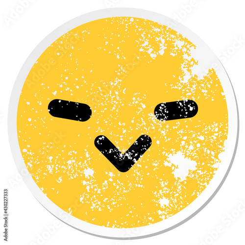 sly bird face circular sticker