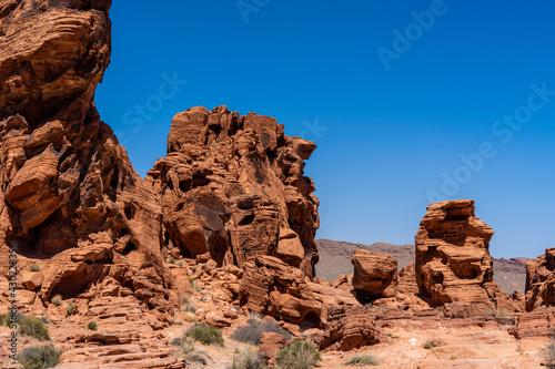 Beautiful sandstone rock formations in the Valley of Fire State Park in southern Nevada near Las Vegas.