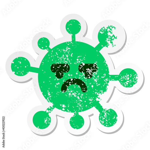 displeased virus distressed sticker
