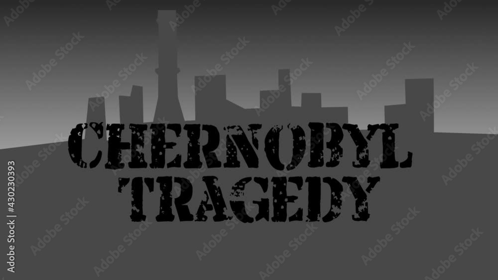 Chernobyl, grunge text. Radiation hazard symbol Chernobyl, grunge text. Radiation hazard symbol