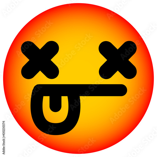 dead face with tongue circle