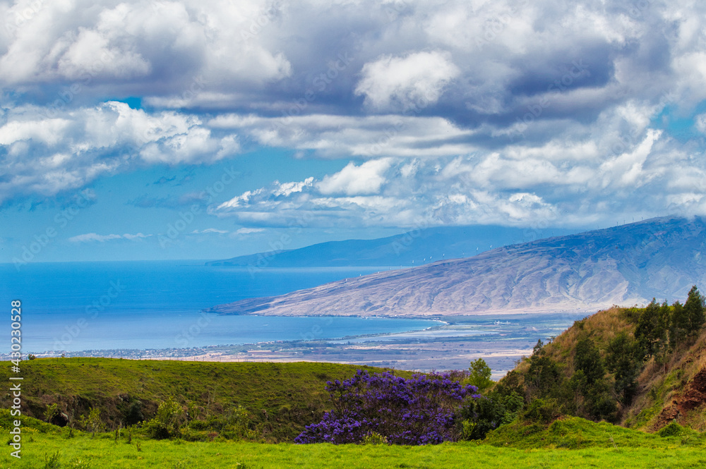 View from upcountry Kula of the Maui West side coast.