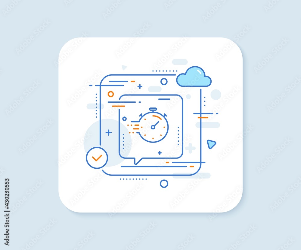Timer line icon. Abstract vector button. Time management sign. Stopwatch symbol. Timer line icon. Speech bubble concept. Vector Timer line icon. Abstract vector button. Time management sign. Stopwatch symbol. Timer line icon. Speech bubble concept. Vector