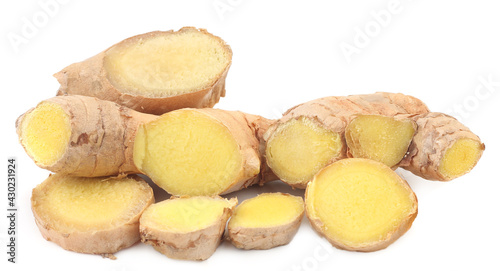 Ginger root isolated on white background