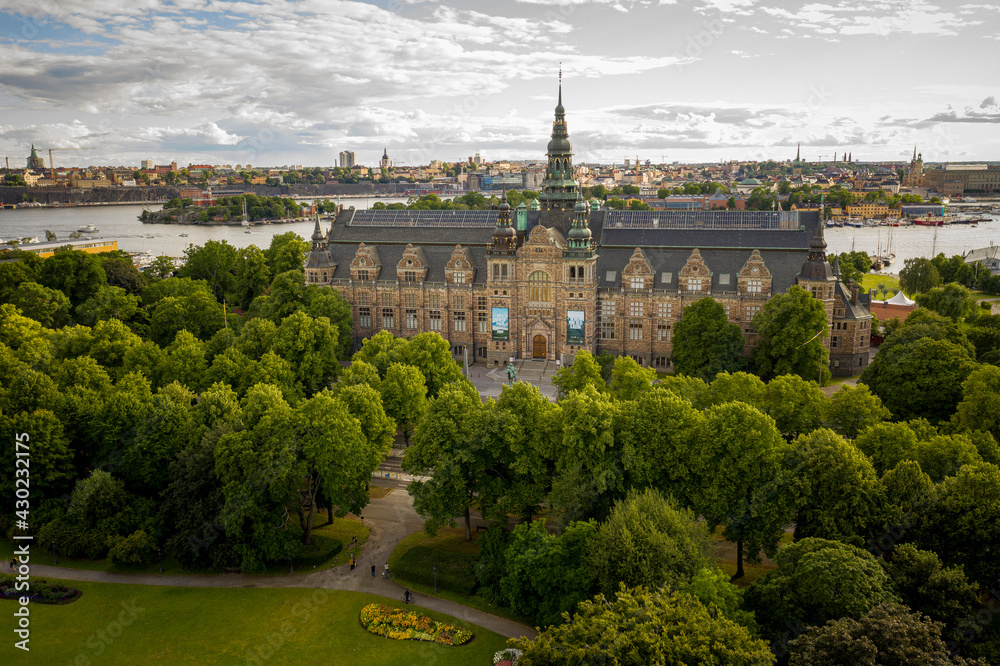 Famous park in the island Djurgarden a sunny spring morning in Stockholm. 2020-05-26. High quality photo
