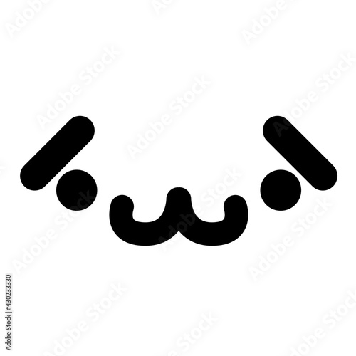 cute shy animal face icon