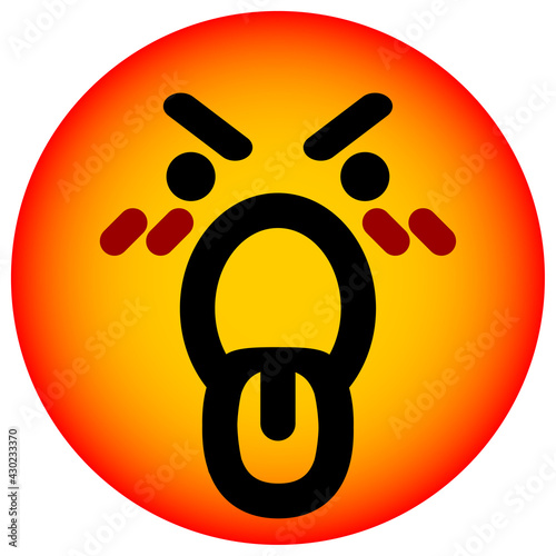 angry disgusted face circle