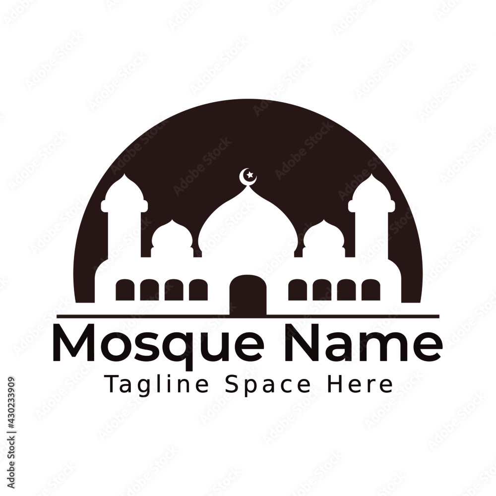 concept logos suitable for mosques, islamic centers, islamic institutions, islamic foundations, and islamic libraries.