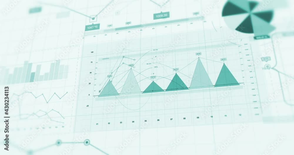 4K Financial Business Charts, Graphs And Diagrams. 3D Stock Market Infographics 4K Financial Business Charts, Graphs And Diagrams. 3D Stock Market Infographics