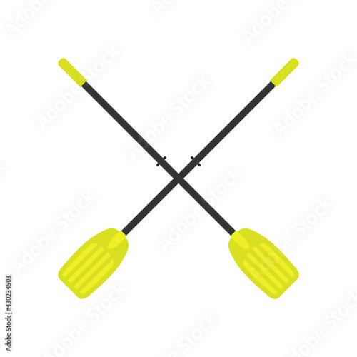 Boat paddles icon. Colored silhouette. Side view. Vector simple flat graphic illustration. The isolated object on a white background. Isolate.