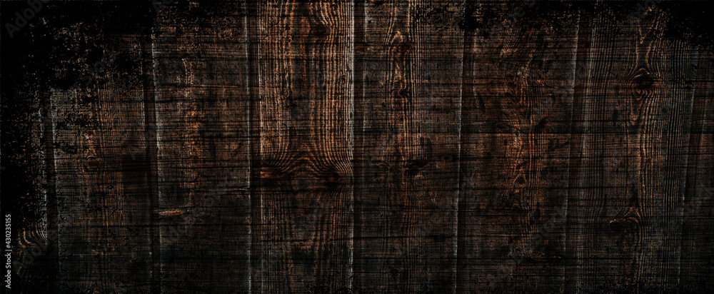 Old grunge dark textured wooden background,The surface of the brown wood texture . - obrazy, fototapety, plakaty 