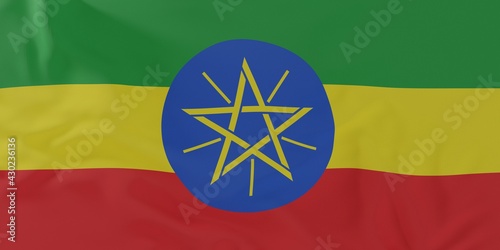 Ethiopia Flag. 3D rendering.