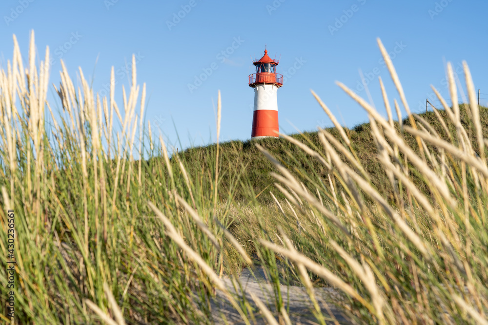 Lighthouse List Ost on the island of Sylt, Schleswig-Holstein, Germany Lighthouse List Ost on the island of Sylt, Schleswig-Holstein, Germany